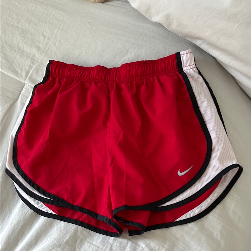 Nike Red and White Athletic Shorts Dri-FIT